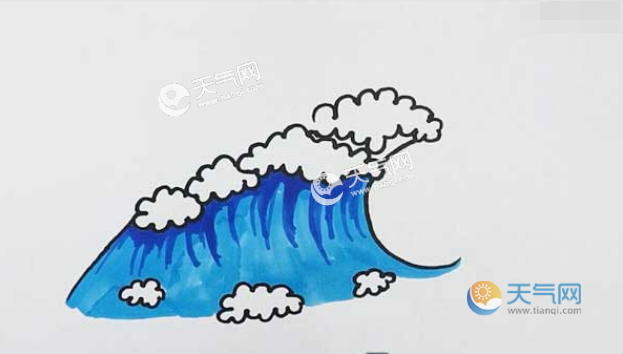 海啸的画法简笔画图片