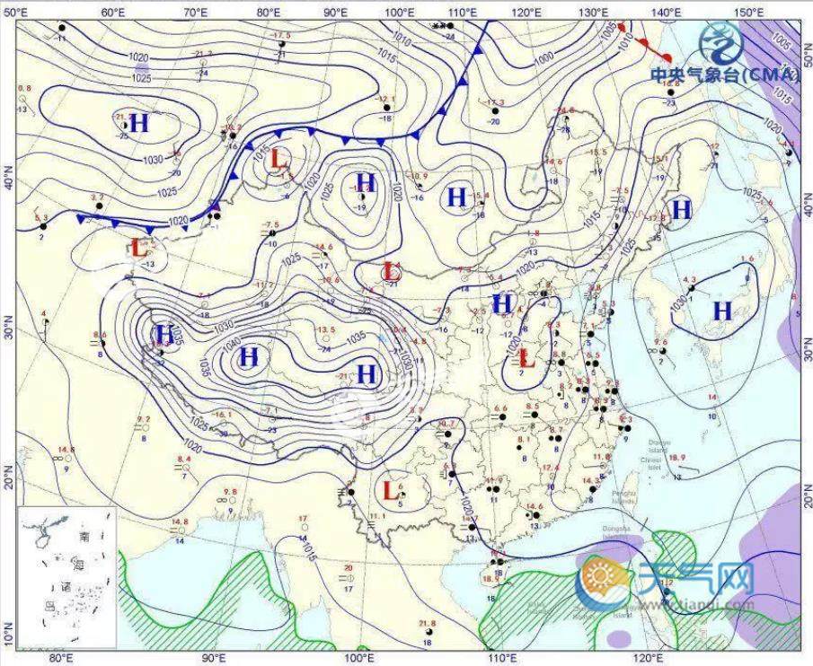 气压图台风有强弱之分,冷空气也是有强弱之分的.