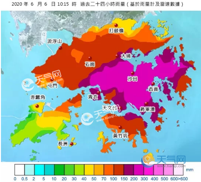 紅波所到之處,迅速出現猛烈暴雨.