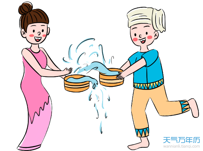 傣族泼水节简笔画图片
