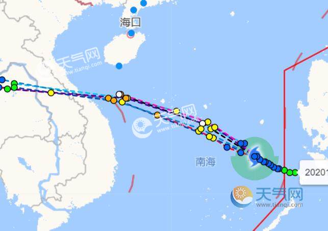 11號颱風最新路徑圖位置 距離西沙永興島東南方約660公里