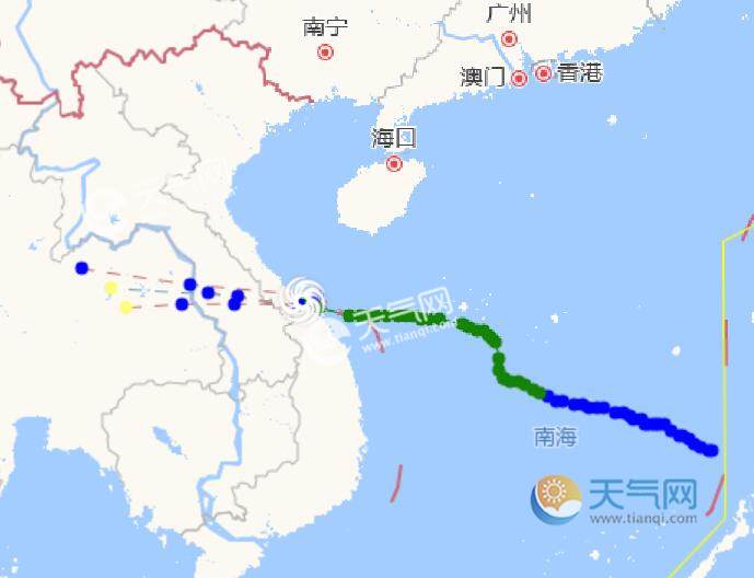 2020海南台风路径实时发布系统路径图 11号台风红霞最新路径走向图