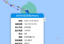 温州网20号台风路径实时发布系统 台风“艾莎尼”最新路径情况（持续更新）