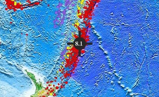 新西兰海域连续发生7级以上地震 已发布海啸和地质灾害预警