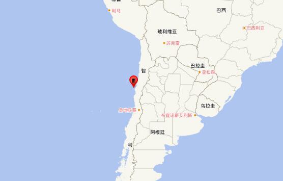 智利中部沿岸近海发生5.8级地震 目前尚无人员伤亡