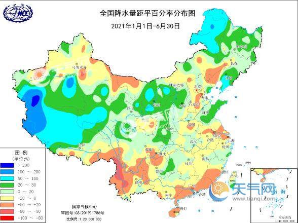 2021上半年全國氣溫較常年偏高1.2℃ 降雨量較常年同期偏少4.5%