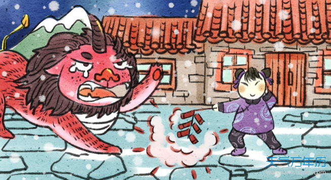 万年历 资讯 > 正文  春节的传说:驱赶年兽   相传,中国古时候有一种