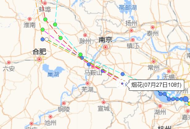 台风烟花会影响芜湖吗 安徽6号台风最新消息今天路径图