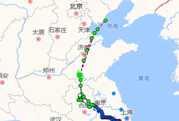 6号台风烟花实时路径最新走向图最新 北京受影响局地大暴雨大风达6级
