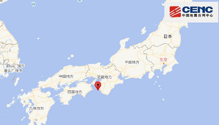 日本地震最新消息：本州西部南岸近海发生5.2级地震