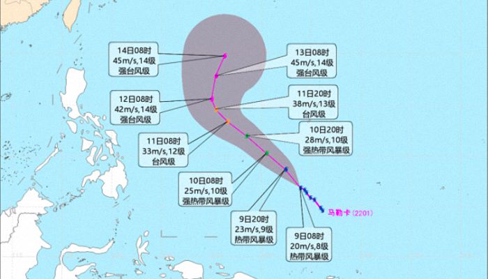 温州台风网台风马勒卡2022实时路径图 最新1号台风实时路径跟踪