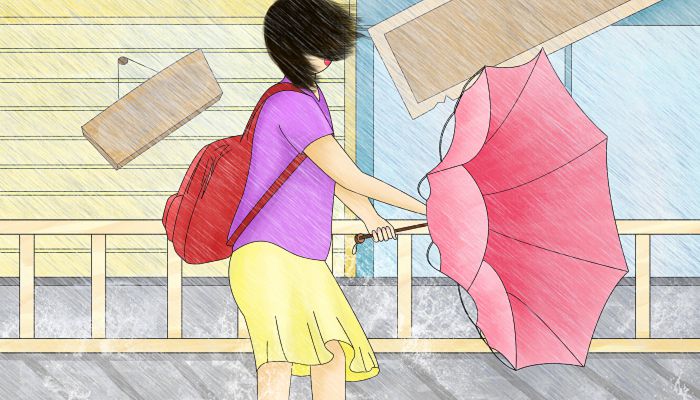 台风过境女子窗外刮来百元大钞 女子将其捐给了爱心休息站