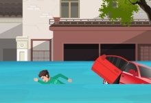 福建暴雨：男子开车被淹踹车门逃生 车辆落水逃生技巧