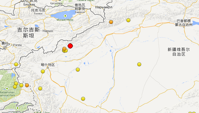 新疆阿合奇发生4.9级地震 震源深度10公里