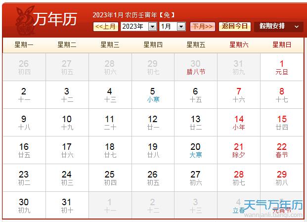 2023年農曆陽曆表由於該年閏月,所以在農曆的1年裡有2個立春