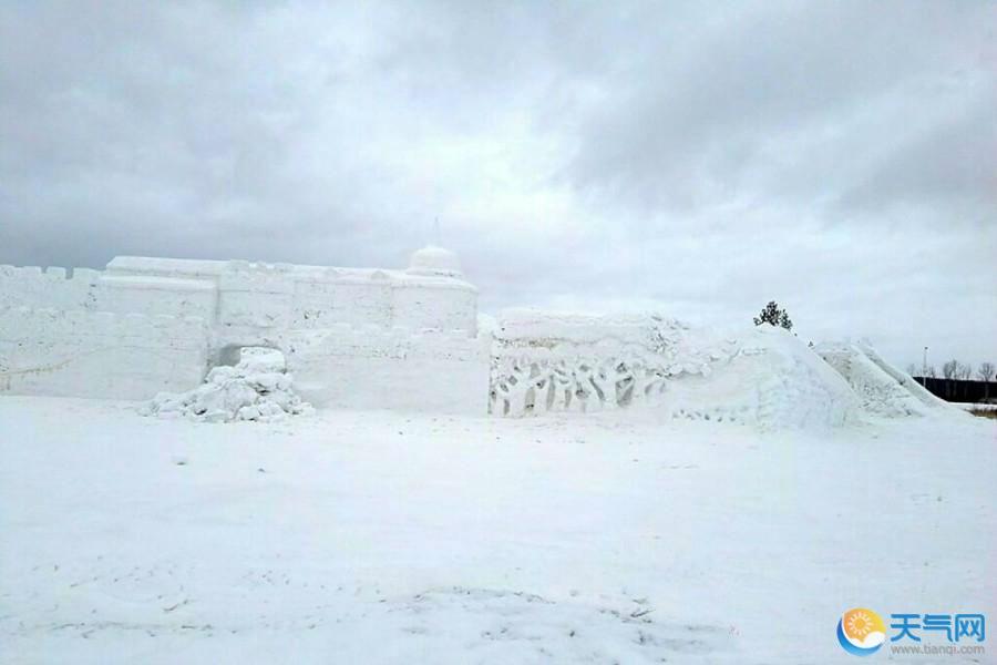 内蒙古大雪天气 白雪覆盖宛如银冬