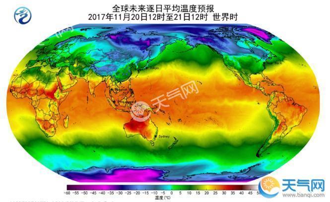 全球实时气温图图片