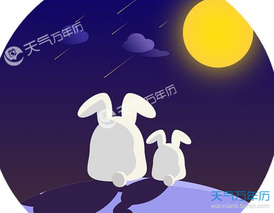中秋赏月卡通图片 中秋节赏月可爱的卡通画