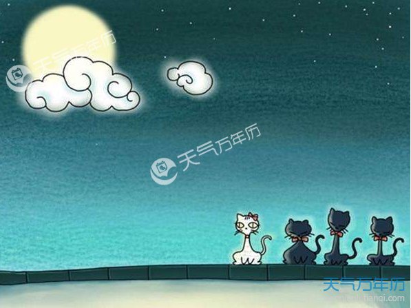 中秋赏月卡通图片 中秋节赏月可爱的卡通画